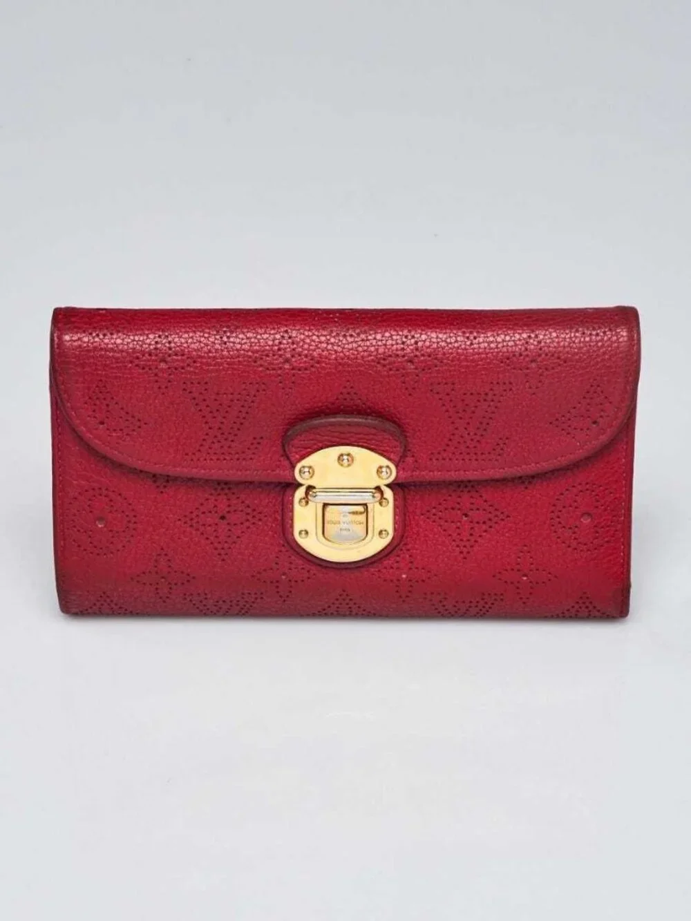 Louis Vuitton Red Monogram Mahina Leather Amelia Wallet